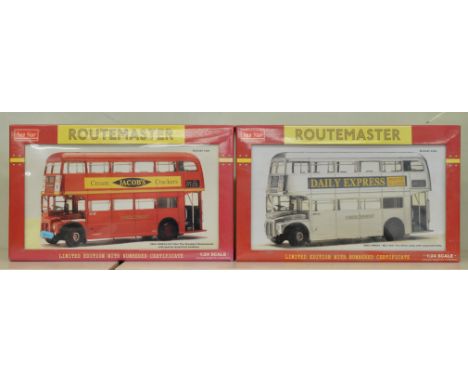 2 boxed Sunstar Routemaster buses in 1:24 scale,&nbsp; 2902 RM254 VLT254 The Standard Routemaster 'Jacob's' and 2903 RM664 WL