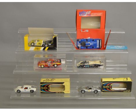 4 boxed Vitesse 1:43 scale Race and Rally cars including Porsche 956 'Kenwood' 24h Du Mans 1983 and two boxed Politoys - a Fo