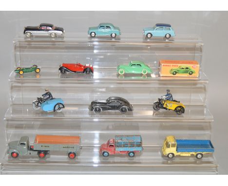 12 unboxed diecast models by Dinky, Corgi and others&nbsp; including Corgi 216 Austin A40 and 224 Bentley Continental models,