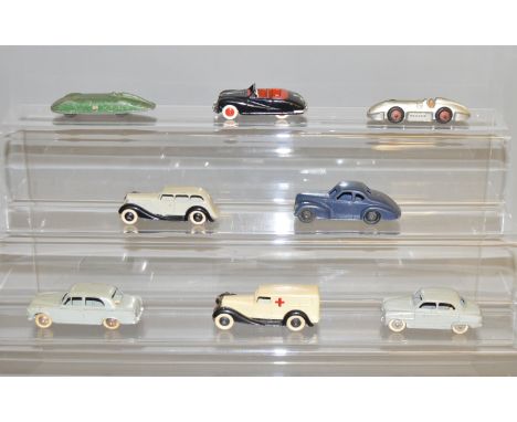 6 unboxed Dinky Toys including 39f Studebaker State Commander, 30F Ambulance together with two French Dinky models - 24B Peug