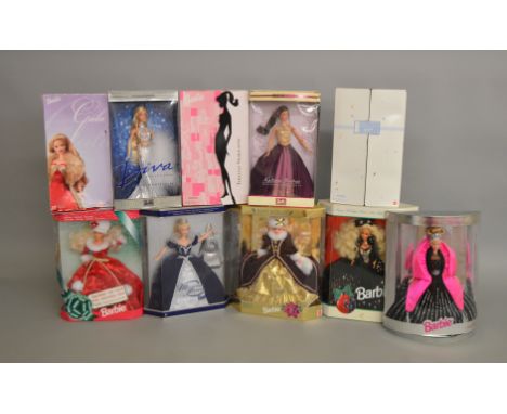 10 boxed Collectors Barbie dolls by Mattel including; Special Edition Happy Holidays, Millennium Princess, Glamorous Gala etc
