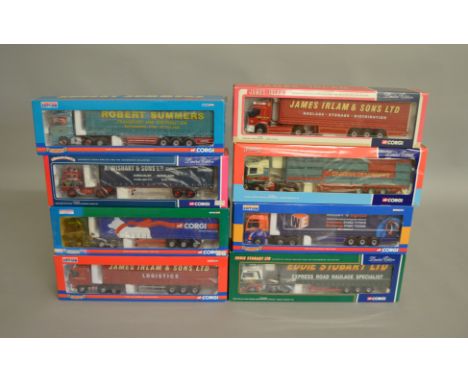 8 Corgi 1:50 scale diecast trucks in various liveries including James Irlam, Robert Summers etc all are Limited Edition (8)