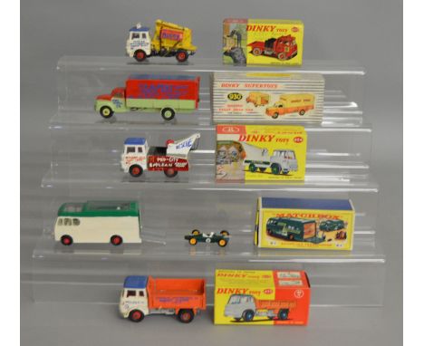 4 boxed Dinky Toys, 425 Bedford Coal Lorry, 434 Bedford Crash Truck, 435 Tipper and 930 Pallet Jekta Van together with Matchb