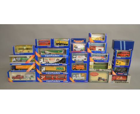 22 boxed diecast models by Corgi, including a Blackpool Wartime Balloon Tram and items from their 'Superhaulers', 'Hauliers o