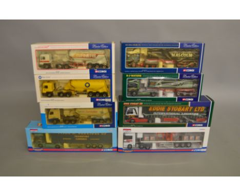 8 Corgi 1:50 scale diecast trucks in&nbsp; various liveries including Eddie Stobart LTD, Howe, Turners etc mostly Limited Edi