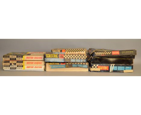 6 boxed vintage Scalextric Slot Car sets, 30, 50S, 60, 65, GP2 and GP3 together with three Airfix Motor Racing sets, 2 x M.R.