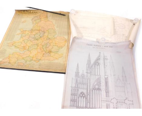 Lincoln Cathedral maps and plans, to include the Lincoln Cathedral plan, various other Lincolnshire related architectural dra