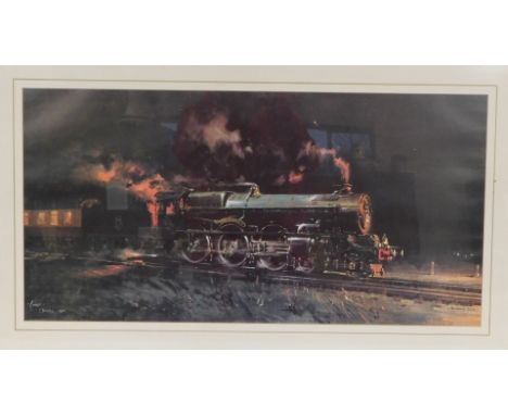 After Cuneo. George V locomotive print, unsigned, 39cm x 68cm. 