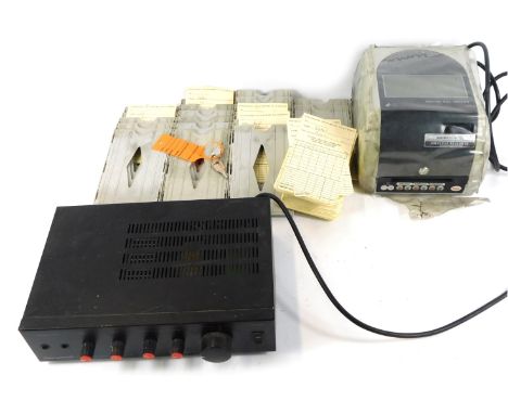 A TP automatic time recorder, with clocking in cards.