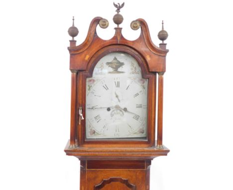 Lambert (Jonathan) of Haxey, Lincolnshire.&nbsp; A Georgian oak and mahogany longcase clock, the break arch dial painted with