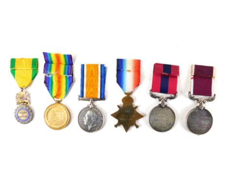 A Great War 1918 French Theatre D.C.M. Medaille Militaire group of six, awarded to Sergeant W T Gibbs 1st Battalion, South Wa