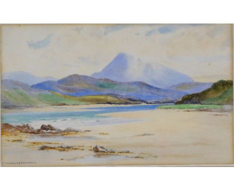 R Cresswell Boak A.R.C.A. (Irish, 1875-1949). Muckish from the cockle strand, Co Donegal, watercolour, signed, 19cm x 30cm, f