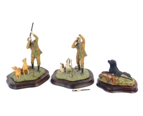 Three Border Fine Arts figure groups, of hunting figures and hounds. (AF) 