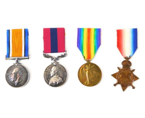 A Great War Western Front D.C.M. group of four medals, awarded to Private William Holliday, 6th Battalion, South Wales Border