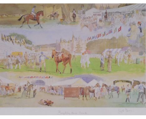 After Leigh Parry. Burghley Horse Trials, limited edition print, number 175/850, signed and titled in pencil to margin, 33cm 