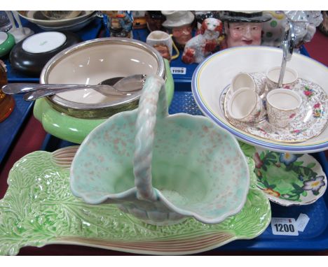 Poole Pottery Fruit Bowl, with traditional sylised floral decoration, stamped 291, 24cm diameter. 'Midwinter' Stylecraft egg 