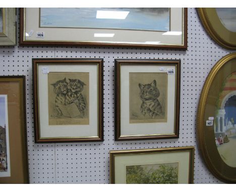 After Louis Wain a Pair of Prints, "The Shop Walker", "Matrimonialities". 21 x 16 (2)