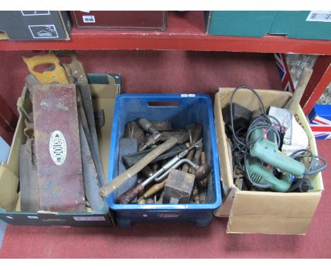 Tools - Britool Socket Set, Record planes, saws, Bosch electric drill and saw (untested sold for pats only), many others