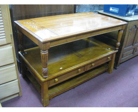 Two Coffee Tables and modern floor standing lamp.