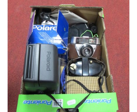 Canon Sure Shot Zoom S Camera, (boxed). Poloroid 636 close up Polaroid hand camera, Nikon Hanimex, Kodak Brownie 127, Regula 