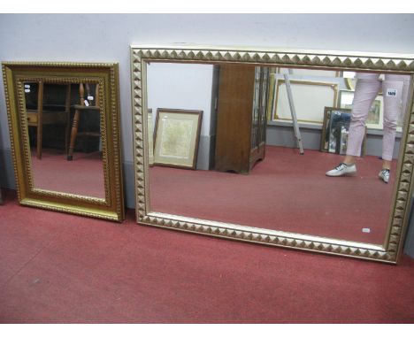Rectangular Bevelled Wall Mirror, in silvered frame 73 x 103.5cm, and a smaller gilt framed wall mirror. (2)