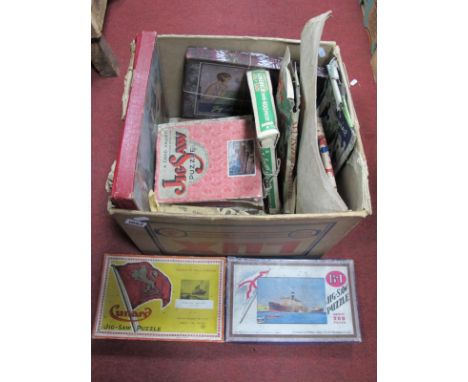 Chad Valley Cunard Jig-Saw Puzzle 'Berengaria'; others to include 'Trooping of the Colour', 'B.I.', Mammoth 'Queen Mary', 'In