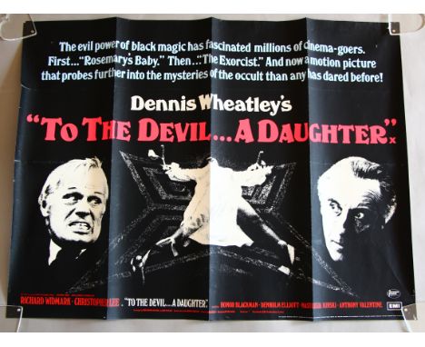 To the Devil... A Daughter X certificate British Quad film poster starring Christopher Lee & Natassja Kinski Hammer Horror fr
