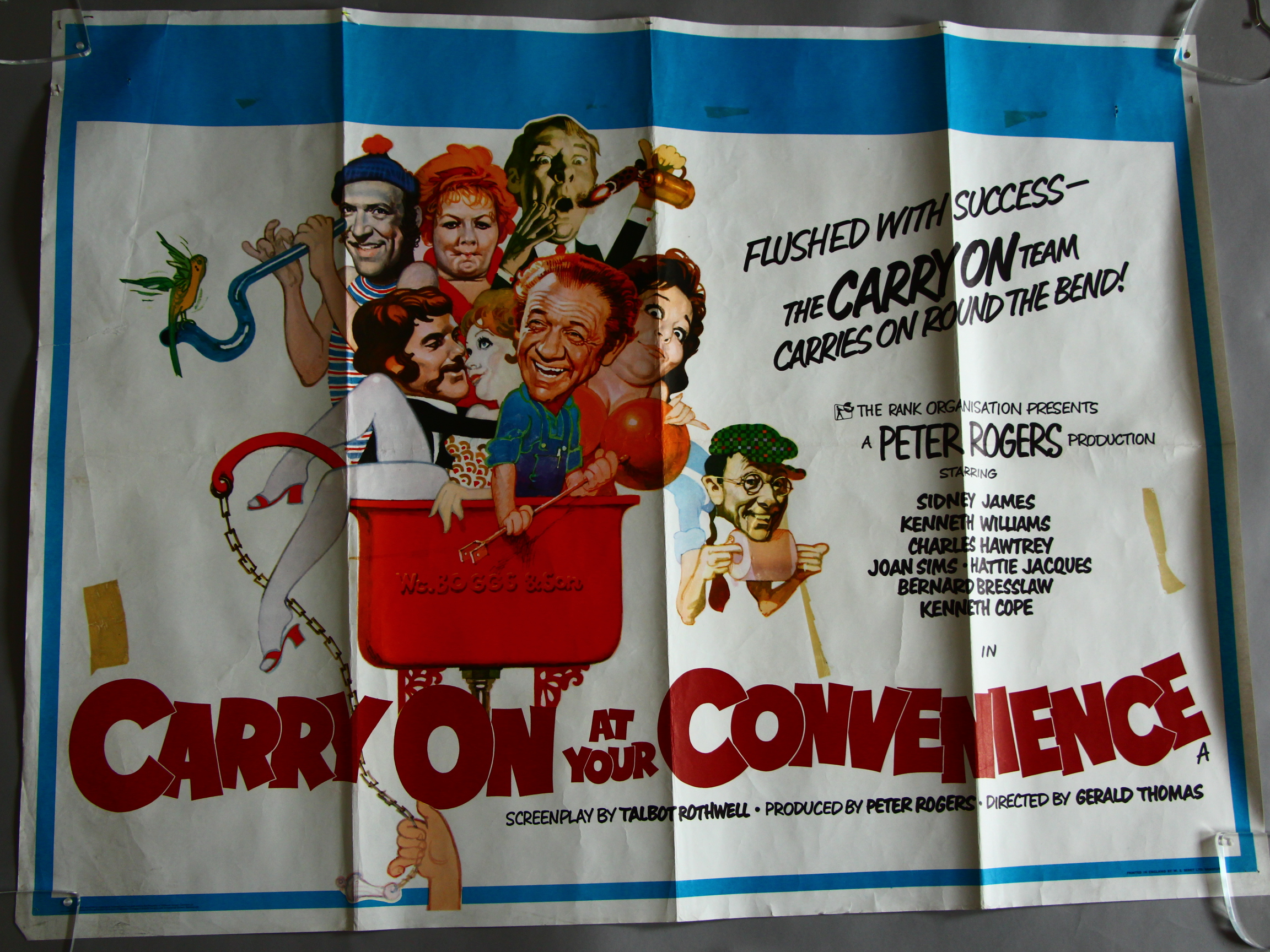 Carry On at Your Convenience (1971) Original British Quad film poster with art by Renato Fratini, Carry On at Your Convenience (1971) Original British Quad film poster with art by Renato Fratini,