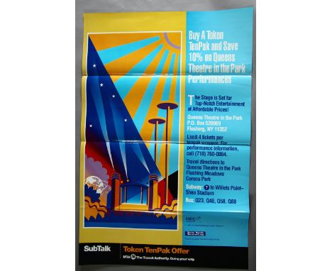 A Collection of MTA Transit authority posters for the American subway including artwork by Javier Romero design group and Al 