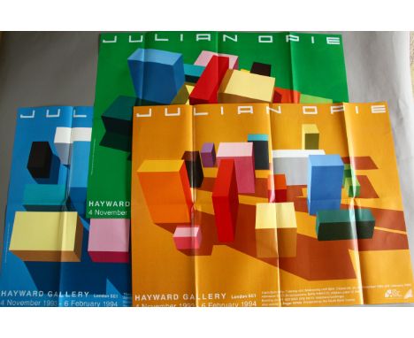 Hayward Gallery set of 3 Julian Opie exhibition posters from 1993 (30 x 40 inch) folded excellent condition. Plus George Rodg