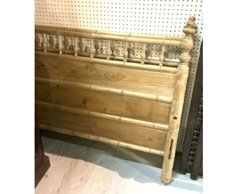 A 19TH CENTURY PINE DOUBLE BED123cm wide; 100cm High
