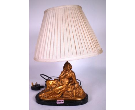 A FRENCH BRONZE FIGURAL TABLE LAMP