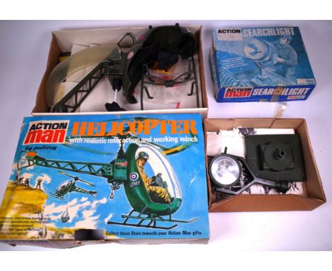 TOYS; A GROUP OF VINTAGE ACTION MAN VEHICLES, SOME BOXED