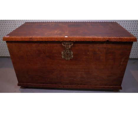 A MODERN CHINESE HARDWOOD TRUNK100cm wide; 54cm high