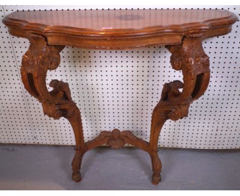 A 19TH CENTURY AND LATER CARVED OAK CONSOLE TABLE96cm wide; 84cm high