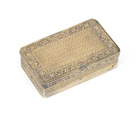 A 19th century French silver-gilt music boxcirca 1860 With an engine-turned and floral stamped exterior, with winding key and