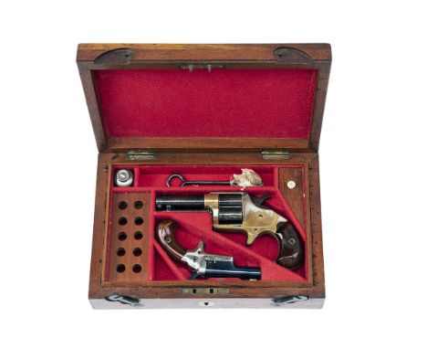 COLT, USA AN UNUSUAL CASED PAIRING OF .41 (RIMFIRE) PISTOLS, MODELS 'CLOVERLEAF HOUSE & No.3 THUER', serial no's 3794 & 1200,