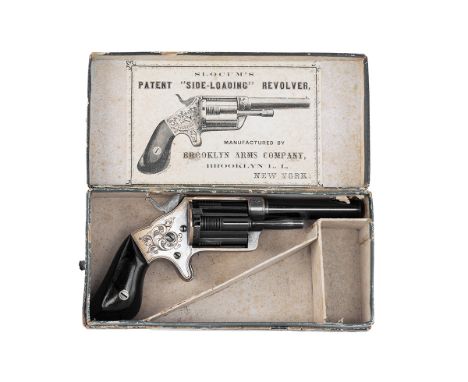 BROOKLYN ARMS CO, USA A RARE BOXED .32 (RIMFIRE) FIVE-SHOT REVOLVER WITH SLIDING CHAMBERS, MODEL 'SLOCUM'S PATENT', serial no