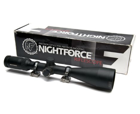 NIGHTFORCE A C560 SHV 3-12x56 250 MOA TELESCOPIC SIGHT, serial no. AB23022A, with scope ring and mounts, in its makers carton