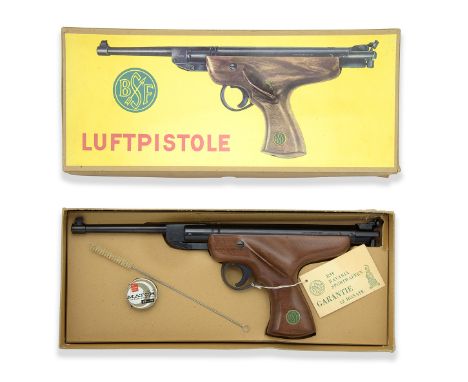 BSF, GERMANY A RARE BOXED .177 BREAK-BARREL AIR-PISTOL, MODEL 'S20', no visible serial number, with original purchase receipt