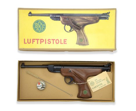 BSF, GERMANY A RARE BOXED .177 BREAK-BARREL AIR-PISTOL, MODEL 'S20', no visible serial number, with original purchase receipt