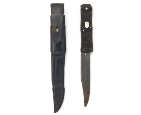 T.E. & R.S. RICHARDSON, EDINBURGH A LATE VICTORIAN FOLDING BOWIE-KNIFE, dated for 1895, with 9in. blade (surface rust and sta