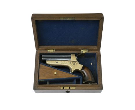 SHARPS, USA FOR MANTON & CO., CALCUTTA A CASED .30 (RIMFIRE) FOUR-BARRELLED DERRINGER PISTOL, MODEL 'SHARPS PATENT', serial n