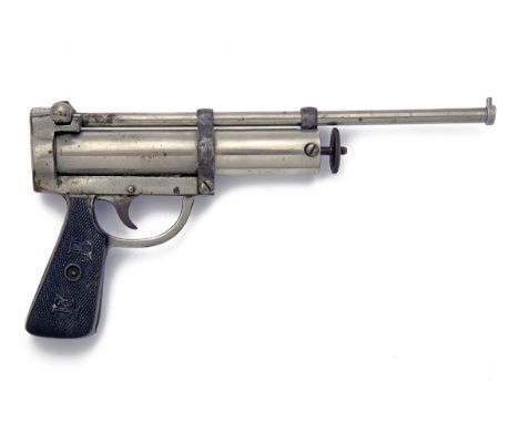 FRANK CLARKE, BIRMINGHAM AN ULTRA-RARE .177 SINGLE-SHOT NICKEL-PLATED SPRING-PISTON AIR-PISTOL, MODEL 'TITAN MKI', serial no.