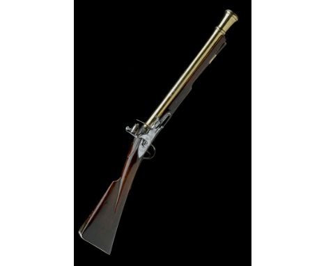 J. REA, LONDON A 12-BORE FLINTLOCK BLUNDERBUSS WITH BRASS CANNON BARREL, no visible serial number, circa 1780, with 18in. rou
