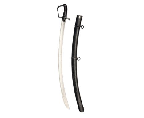 A BRITISH 1796 PATTERN CAVALRY TROOPER'S SWORD, UNSIGNED, circa 1810, with curved 33in. broad fullered blade widening at the 