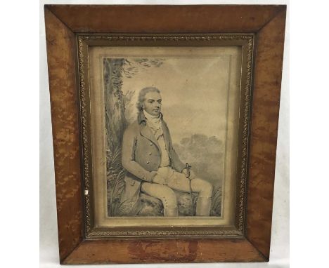 English School, late 18th/early 19th century monochrome watercolour - portrait of Sir John Throckmorton Bt., (1753-1819), 20c