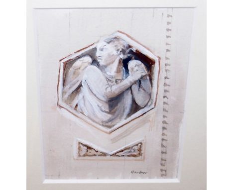SANDY GARDNER Architectural feature, sketch, signed, gouache, 18 x 12cm Condition Report: Available upon request