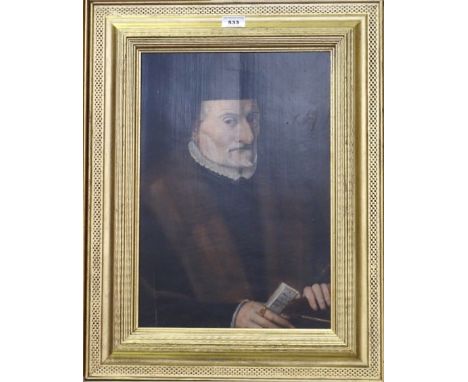 CONTINENTAL SCHOOL Portrait of a merchant, oil on panel, 45 x 31cm Condition Report: Available upon request