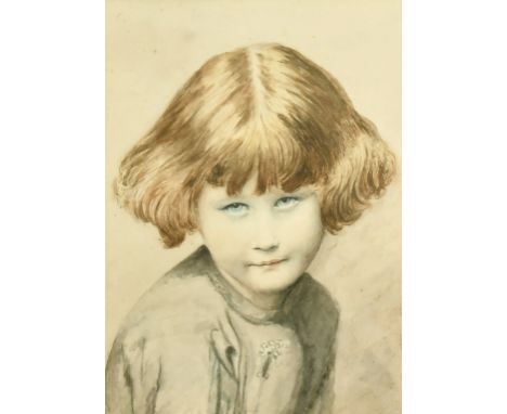 C.P. Dickens, Portrait of a young girl, watercolour, signed and dated 1922, 9.75" x 7.5", (25 x 19cm).